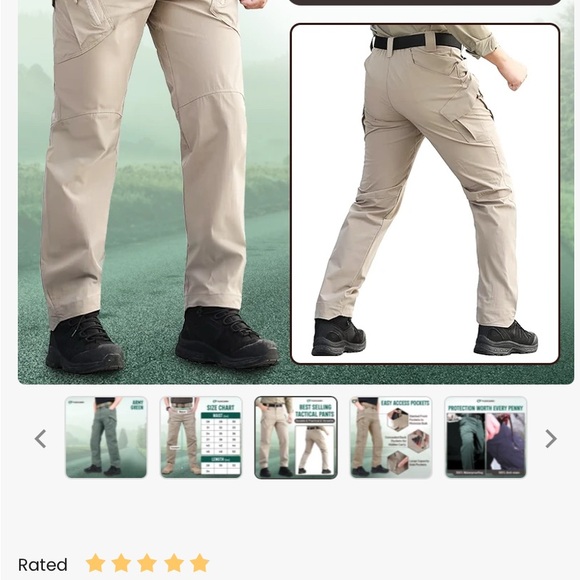 Men's Tactical Cargo Pants - BLACK - Picture 1 of 3